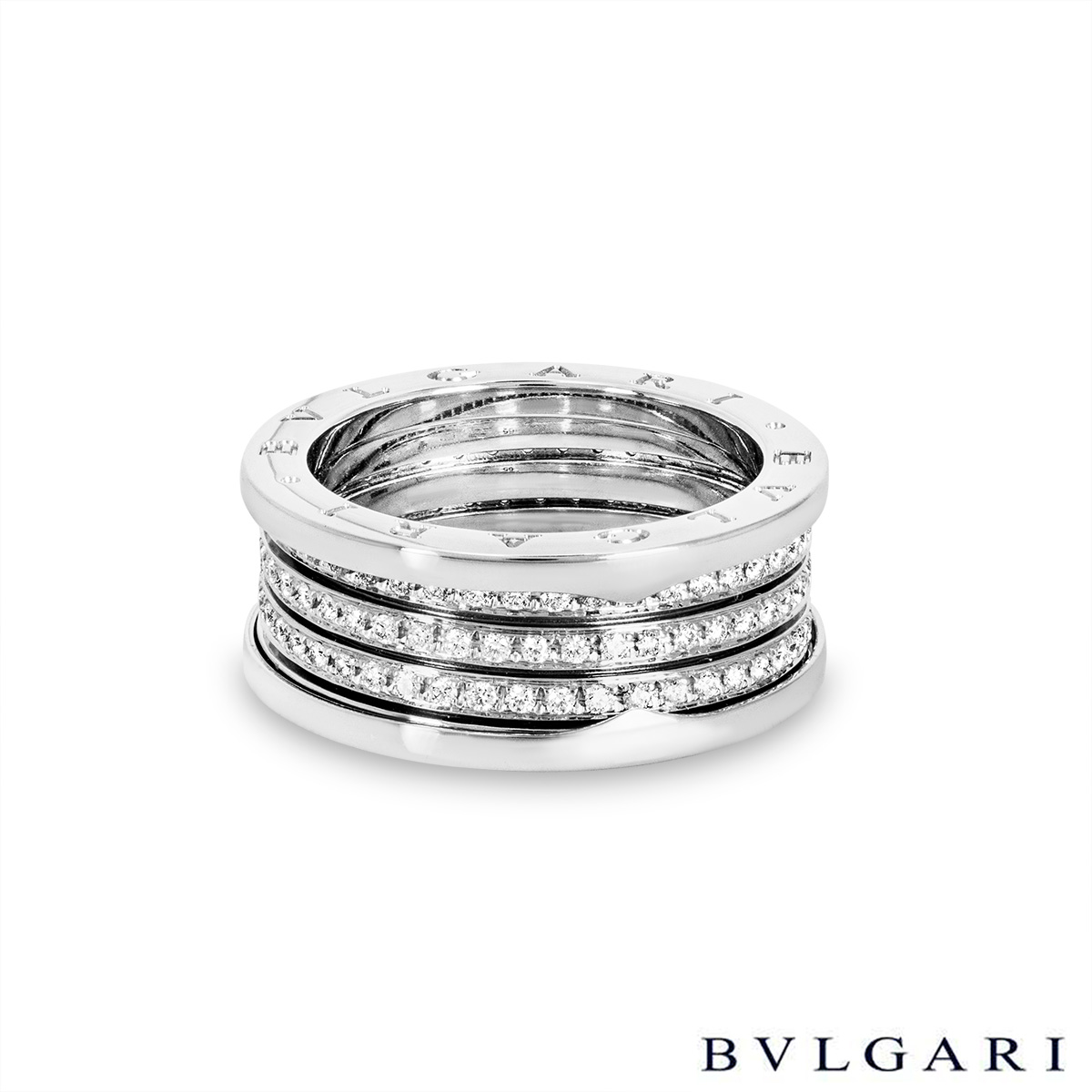 Bvlgari White Gold Diamond Set B.Zero1 Ring